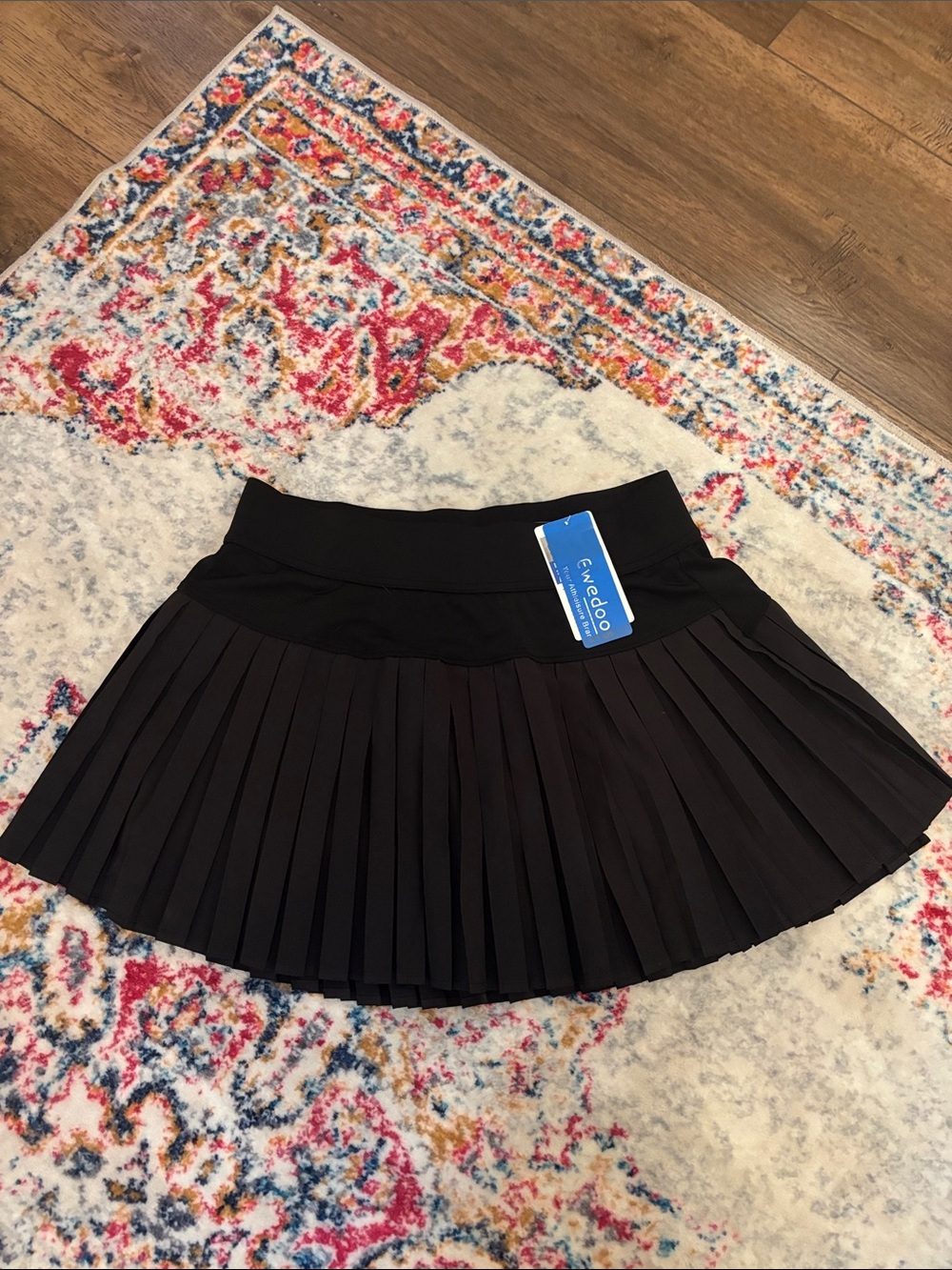 Ewedoos Black Pleated athletic Skort for Women